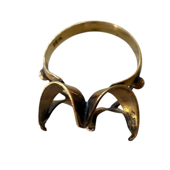 9K Gold Semi-mount Setting For 6 Carat+ Ring - Picture 2 of 4